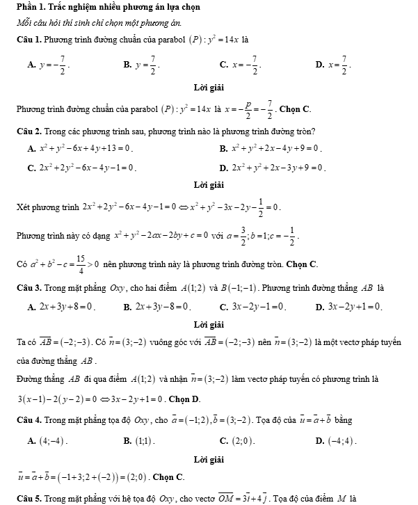 Đề kiểm tra Toán 10 Chân trời sáng tạo Chương 8 (có lời giải)