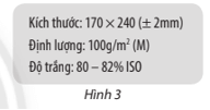 Một tấm bìa có dạng hình chữ nhật với kích thước được in như trong Hình 3