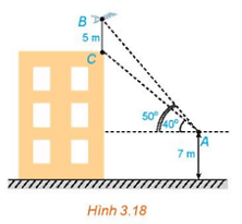 Trên nóc một tòa nhà có một cột ăng – ten cao 5m