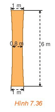 Một cột trụ hình hypebol (H.7.36), có chiều cao 6 m, chỗ nhỏ nhất ở chính giữa và rộng 0,8 m