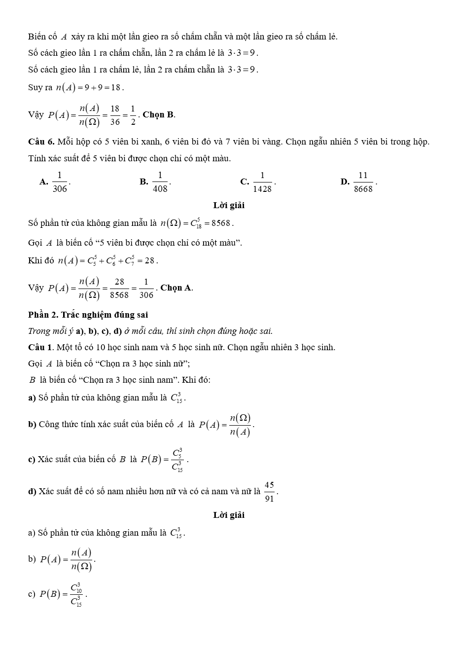 Đề kiểm tra Toán 10 Kết nối tri thức Chương 9 (có lời giải)