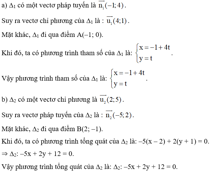 Phương trình đường thẳng (Lý thuyết Toán lớp 10) | Kết nối tri thức