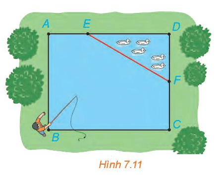 Nhân dịp nghỉ hè, Nam về quê ở với ông bà nội. Nhà ông bà nội có một ao cá có dạng hình chữ nhật ABCD