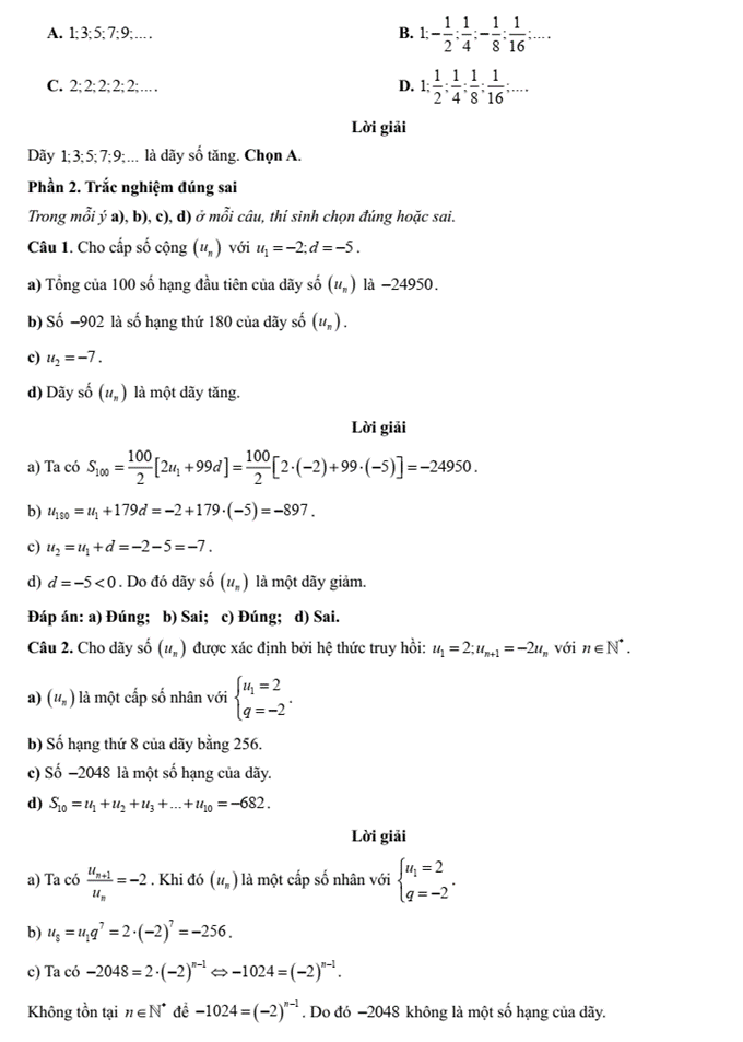 Đề kiểm tra Toán 11 Cánh diều Chương 2 (có lời giải)