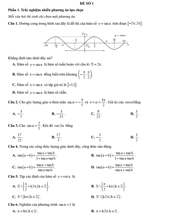 Đề kiểm tra Toán 11 Cánh diều Chương 3 (có lời giải)