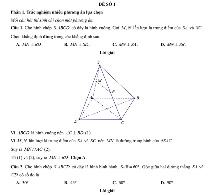 Đề kiểm tra Toán 11 Cánh diều Chương 8 (có lời giải)
