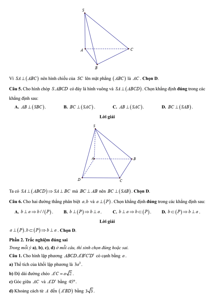 Đề kiểm tra Toán 11 Cánh diều Chương 8 (có lời giải)