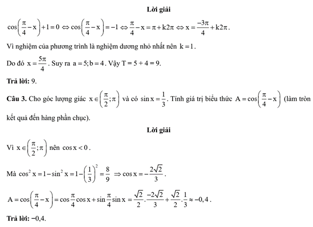 Đề kiểm tra Toán 11 Chân trời sáng tạo Chương 1 (có lời giải)