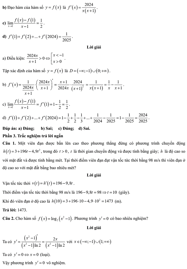 Đề kiểm tra Toán 11 Chân trời sáng tạo Chương 7 (có lời giải)