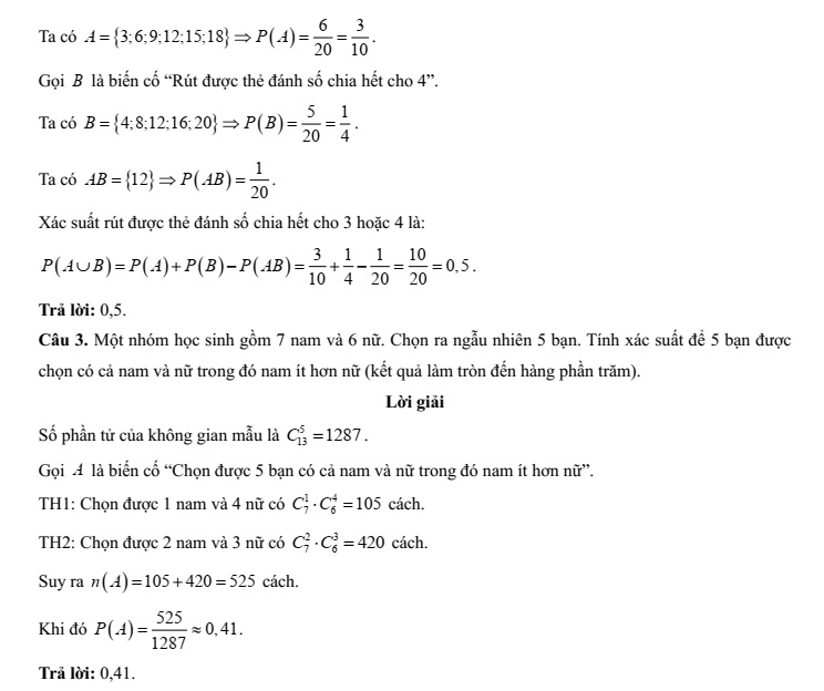 Đề kiểm tra Toán 11 Kết nối tri thức Chương 8 (có lời giải)