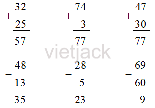 Toán lớp 2 Ôn tập về phép cộng, phép trừ (không nhớ) trong phạm vi 100 trang 8, 9 | Cánh diều