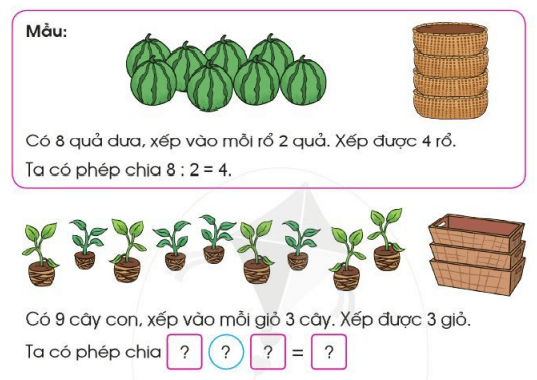 Toán lớp 2 Phép chia trang 16,17 | Cánh diều