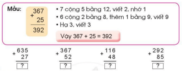 Toán lớp 2 Phép cộng (có nhớ) trong phạm vi 1000 trang 68,69 | Cánh diều