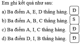 Toán lớp 2 Ba điểm thẳng hàng trang 54, 55 | Chân trời sáng tạo.