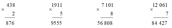 Toán lớp 3 Nhân với số có một chữ số (có nhớ) (trang 61, 62) | Cánh diều