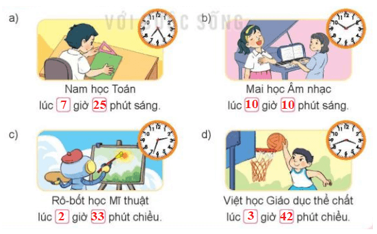 Toán lớp 3 Bài 66: Xem đồng hồ. Tháng, năm (trang 77, 78, 79, 80 Tập 2) | Kết nối tri thức