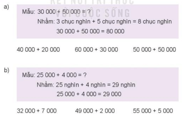 Toán lớp 3 Bài 63: Phép cộng trong phạm vi 100000 (trang 70, 71, 72 Tập 2) | Kết nối tri thức