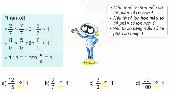 Toán lớp 4 Kết nối tri thức Bài 58: So sánh phân số (trang 64 Tập 2) | Giải Toán lớp 4