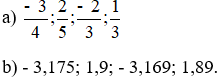 Viết các số sau theo thứ tự tăng dần: a) -3/4; 2/5; -2/3; 1/3