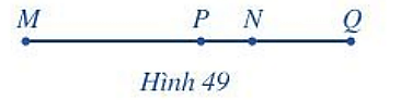 Quan sát Hình 49 và cho biết: điểm nào thuộc đoạn thẳng MN, điểm nào