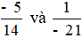 Quy đồng mẫu những phân số sau : a) -5/14 và 1/ (-21)