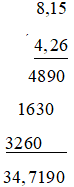 Tính tích: a) 8,15.(- 4,26); b) 19,427.1,8