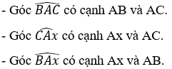 Hãy đọc và viết tên các góc đỉnh A trong Hình 69 và cho biết các cạnh của chúng