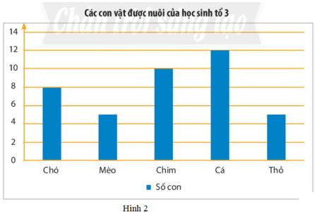 Quan sát biểu đồ ở Hình 2, em hãy cho biết chiều cao của cột hình chữ nhật