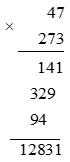 Thực hiện các phép nhân sau a) 951.23 b) 47.273 c) 845.253 d) 1 356.125