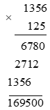 Thực hiện các phép nhân sau a) 951.23 b) 47.273 c) 845.253 d) 1 356.125