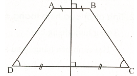 Hãy chỉ ra trục đối xứng của hình thang cân