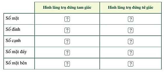 Quan sát Hình 22, Hình 26 và tìm số thích hợp cho ô trống trong bảng sau