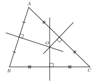 Cho tam giác ABC Vẽ điểm O cách đều ba đỉnh A, B, C trong mỗi trường hợp