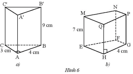 Quan sát hai hình lăng trụ đứng trong Hình 6