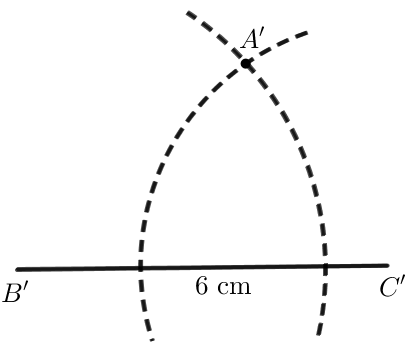 Tương tự, vẽ thêm tam giác A'B'C' có A'B'=5cm, A'C'=4cm, B