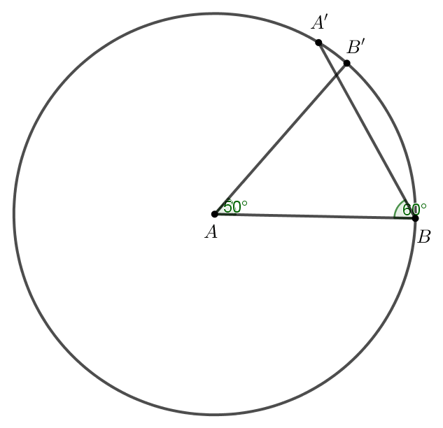 Vẽ tam giác ABC có AB = 6 cm, góc BAC=50 độ, góc ABC=60 độ