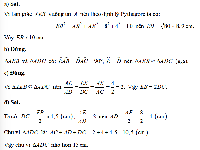 13 Bài tập Các trường hợp đồng dạng của hai tam giác vuông (có đáp án) | Kết nối tri thức Trắc nghiệm Toán 8