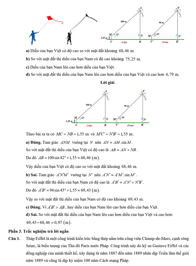 Đề kiểm tra Toán 9 Cánh diều Chương 4 (có lời giải)