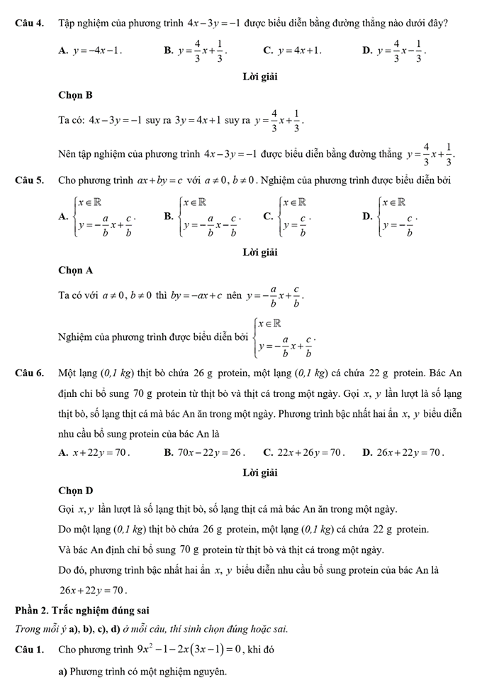 Đề kiểm tra Toán 9 Chân trời sáng tạo Chương 1 (có lời giải)