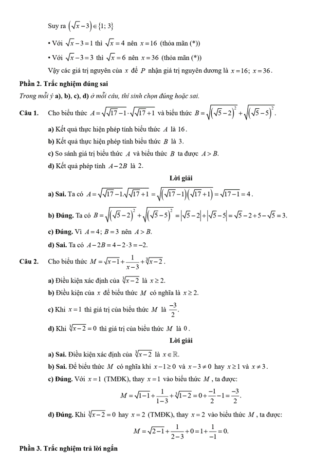 Đề kiểm tra Toán 9 Chân trời sáng tạo Chương 3 (có lời giải)