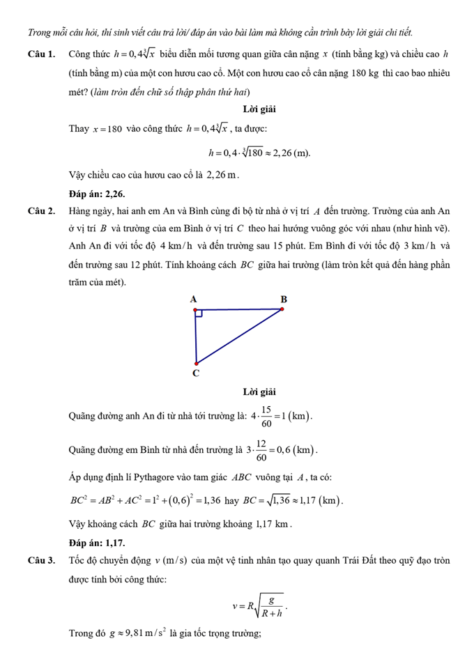 Đề kiểm tra Toán 9 Chân trời sáng tạo Chương 3 (có lời giải)