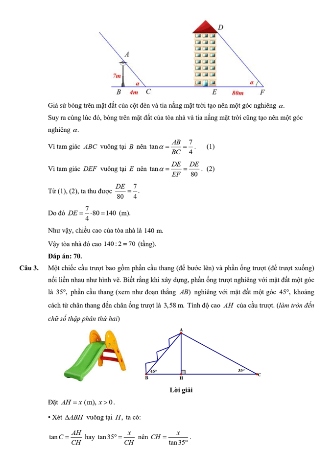 Đề kiểm tra Toán 9 Chân trời sáng tạo Chương 4 (có lời giải)