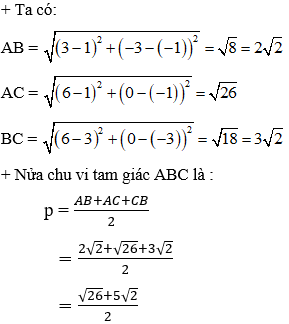 Bài tập Công thức Heron tính diện tích tam giác (cực hay, chi tiết)