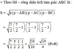 Bài tập Công thức Heron tính diện tích tam giác (cực hay, chi tiết)