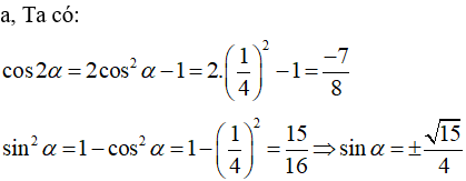 Cách giải bài tập Công thức nhân đôi lượng giác (cực hay, chi tiết)