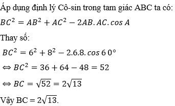 Cách giải bài tập về Định lí Cô-sin trong tam giác (cực hay, chi tiết)