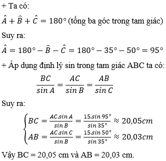 Cách giải bài tập về Định lí Sin trong tam giác (cực hay, chi tiết)