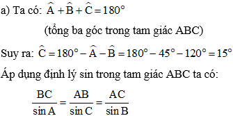 Cách làm bài tập Giải tam giác lớp 10 (cực hay, chi tiết)