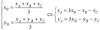 Cách tìm tọa độ của trọng tâm tam giác (cực hay, chi tiết)