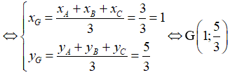 Cách tìm tọa độ của trọng tâm tam giác (cực hay, chi tiết)